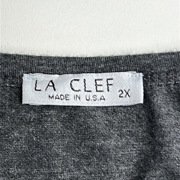 LA CLEF 2X tank dress soft 95% cotton 5%spandex grey scoop neck made in USA - Picture 6 of 15
